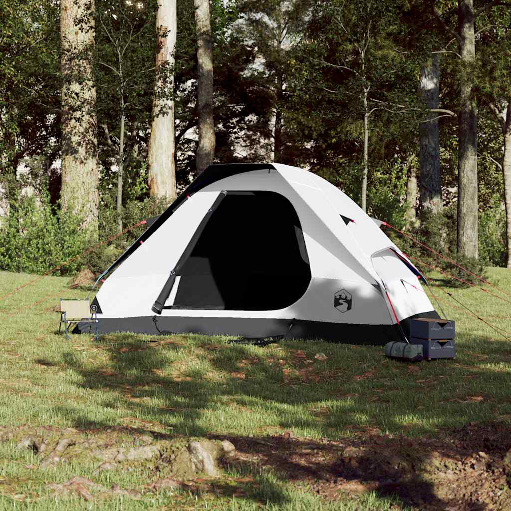Tente dôme Vidaxl 6 personnes tissu occultant imperméable blanc