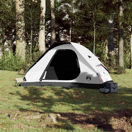 Tente dôme Vidaxl 6 personnes tissu occultant imperméable blanc