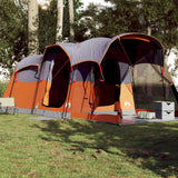 Tente tunnel VidaXL 8 personnes imperméable gris et orange