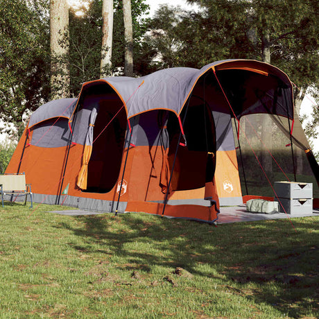 Tente tunnel VidaXL 8 personnes imperméable gris et orange