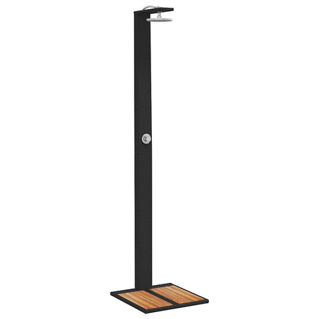 Vidaxx douche extérieure 50x55x224 cm poly rotin et bois d'acacia noir