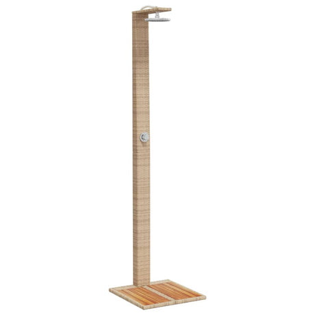 Vidaxx douche extérieure 50x55x224 cm poly rotin et bois d'acacia beige