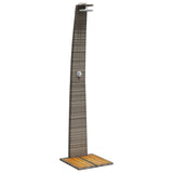 Vidaxl outdoor shower 55x60x224 cm poly rattan and acacia wood gray