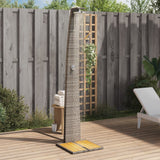 Vidaxx douche extérieure 55x60x224 cm poly rotin et bois d'acacia gris