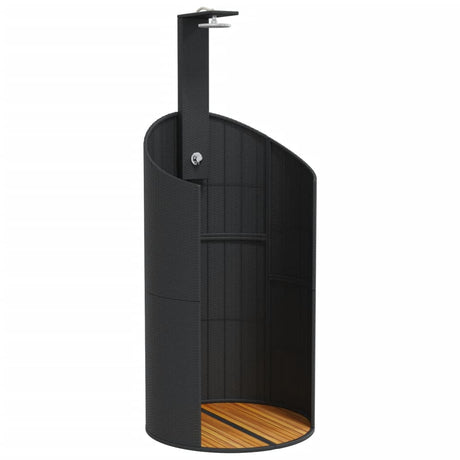 Vidaxx douche extérieure 100x100x241,5 cm poly rotin et bois d'acacia noir