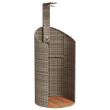 Vidaxx douche extérieure 100x100x241,5 cm poly rotin et bois d'acacia gris