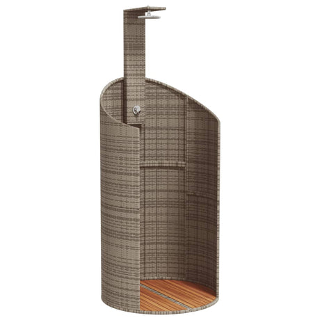 Vidaxx douche extérieure 100x100x241,5 cm poly rotin et bois d'acacia gris