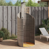 Vidaxx douche extérieure 100x100x241,5 cm poly rotin et bois d'acacia gris