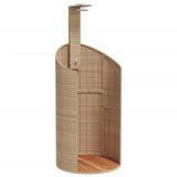 Vidaxx douche extérieure 100x100x241,5 cm poly rotin et bois d'acacia beige