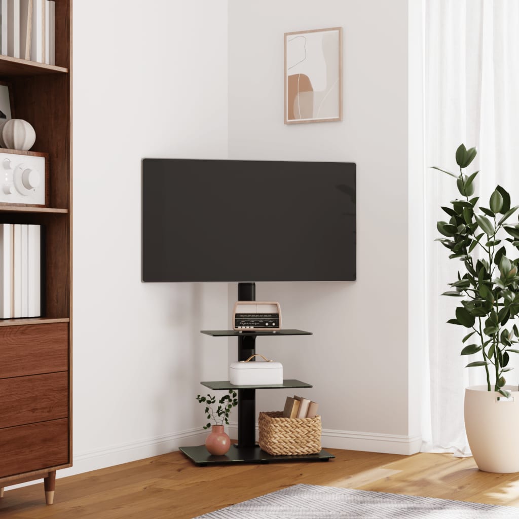 Vidaxl TV Standard Corner Model 3-Schicht fir 32-65 Zoll schwaarz