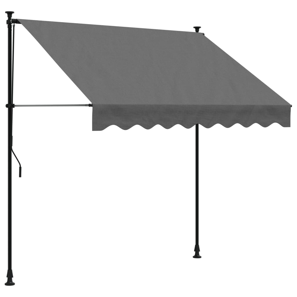 Vidaxl Luifel Extendable 200x150 cm Fabric and Steel Anthracite -colored