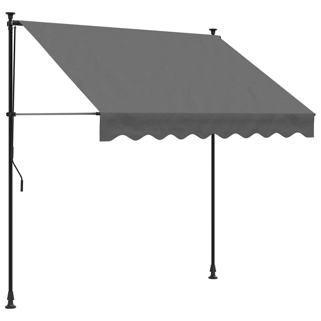 Auvent extensible Vidaxx 200x150 cm tissu et acier anthracite