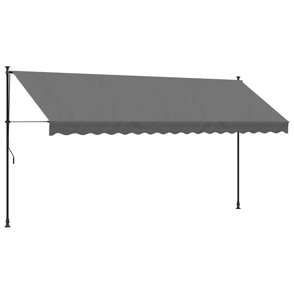 VidaXL Auvent extensible 400x150 cm tissu et acier anthracite