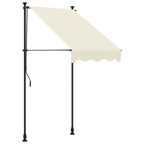 Vidaxl luifel uittrekbaar 100x150 cm stof en staal crèmekleurig