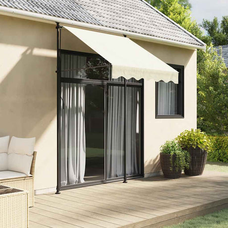 Auvent extensible Vidaxx 150x150 cm tissu et acier couleur crème