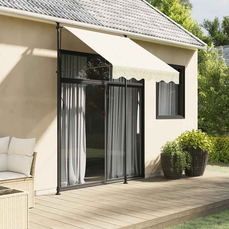 Auvent extensible Vidaxx 200x150 cm tissu et acier couleur crème