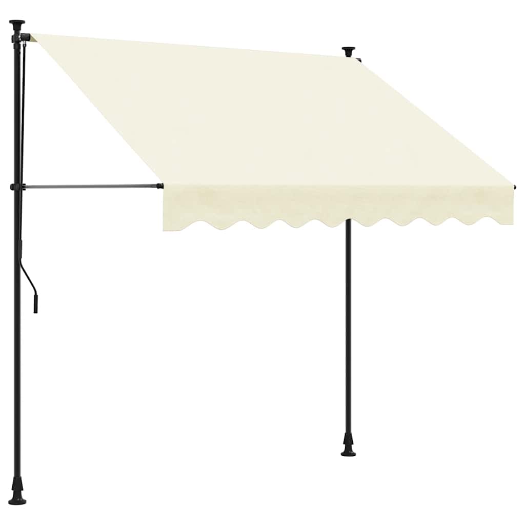 Auvent extensible Vidaxx 250x150 cm tissu et acier couleur crème
