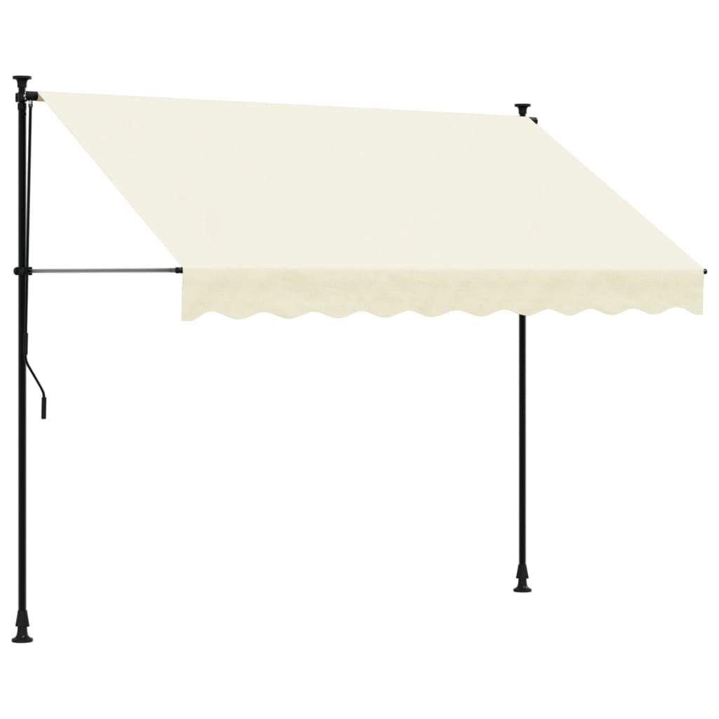 Vidaxl Luifel Extendible 250x150 cm tessuto e crema in acciaio