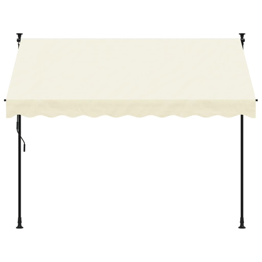 Vidaxl Luifel Extendable 250x150 cm fabric and steel cream -colored