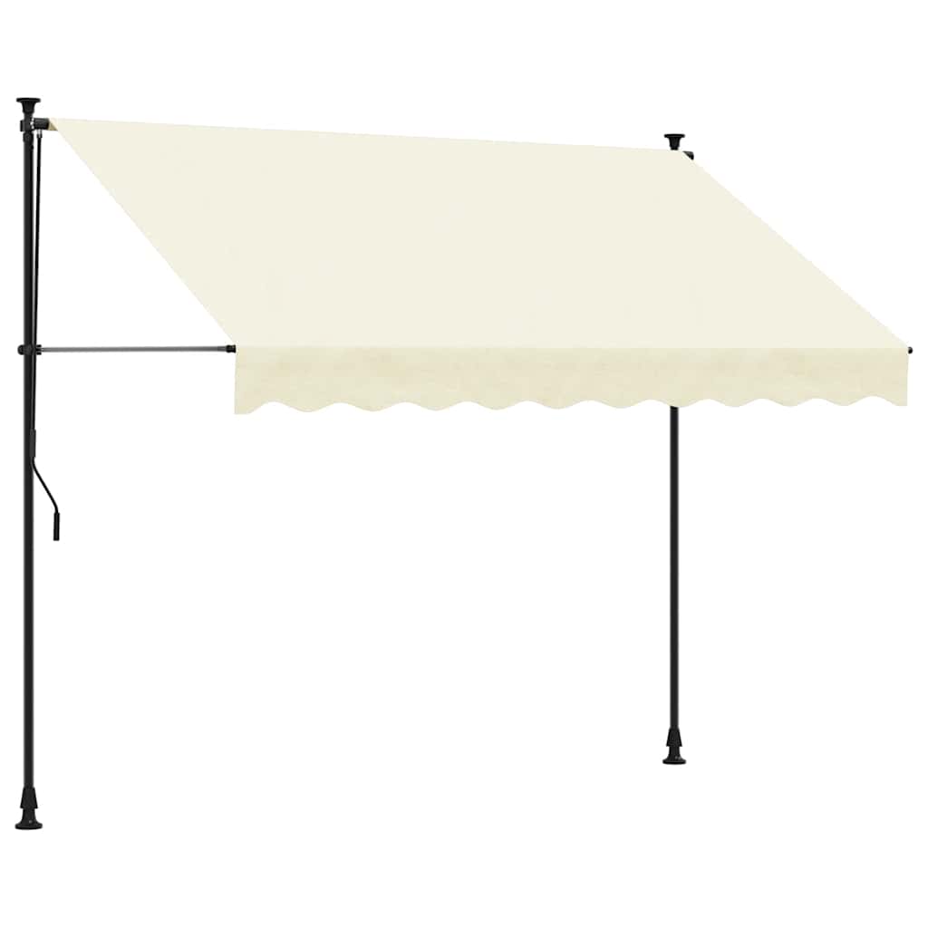 VidaXL Auvent extensible 300x150 cm tissu et acier couleur crème