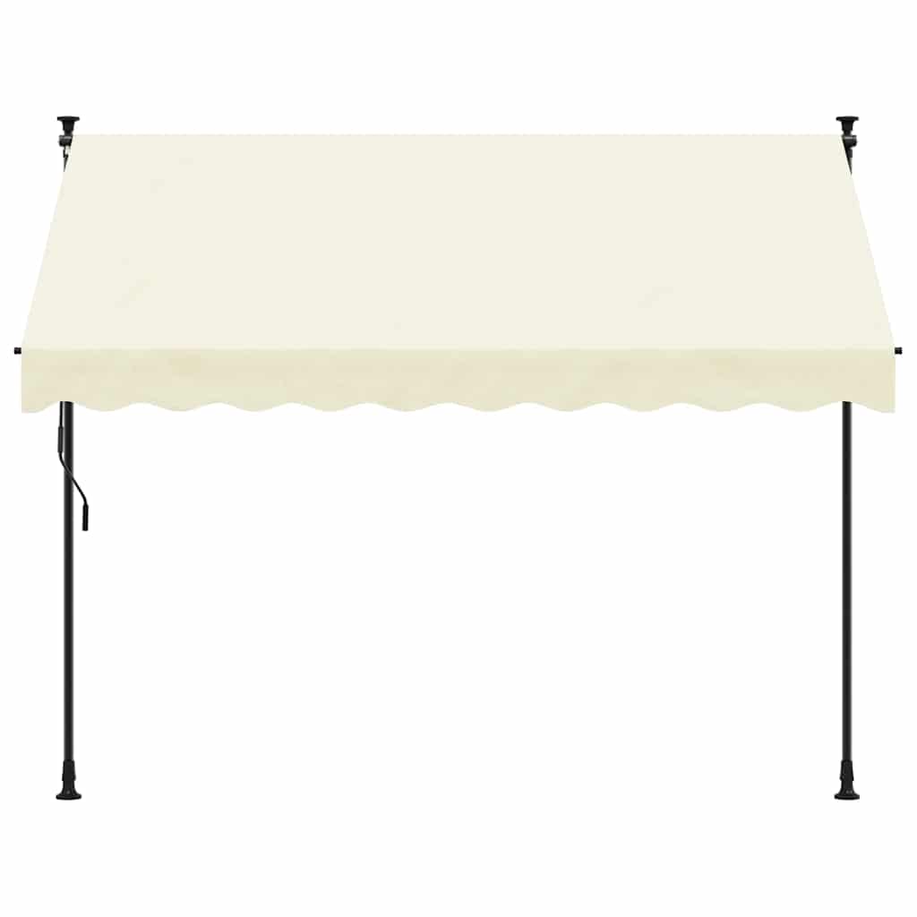 VidaXL Auvent extensible 300x150 cm tissu et acier couleur crème