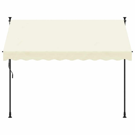 VidaXL Auvent extensible 300x150 cm tissu et acier couleur crème