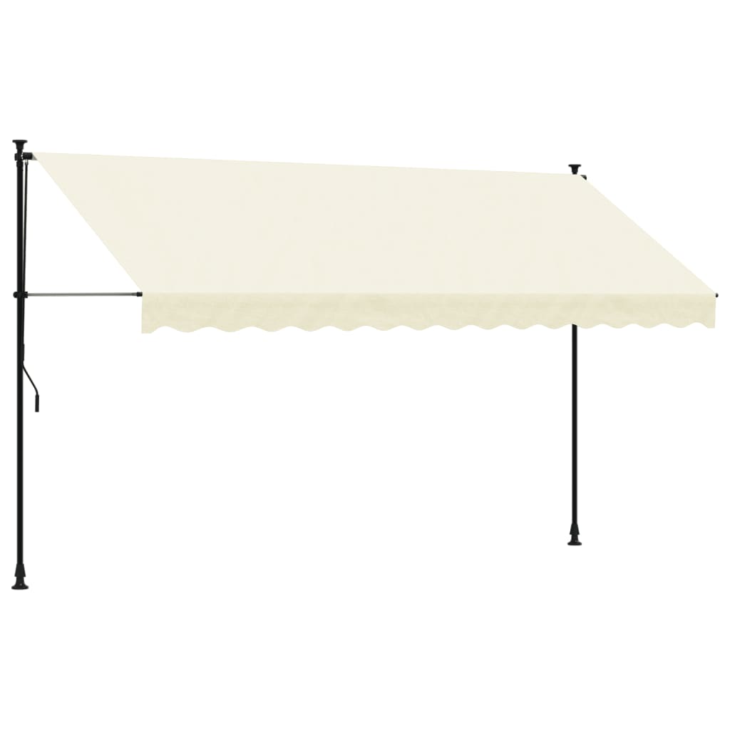 Vidaxl laifel Extendable 350x150 cm tkanina in jeklena smetana