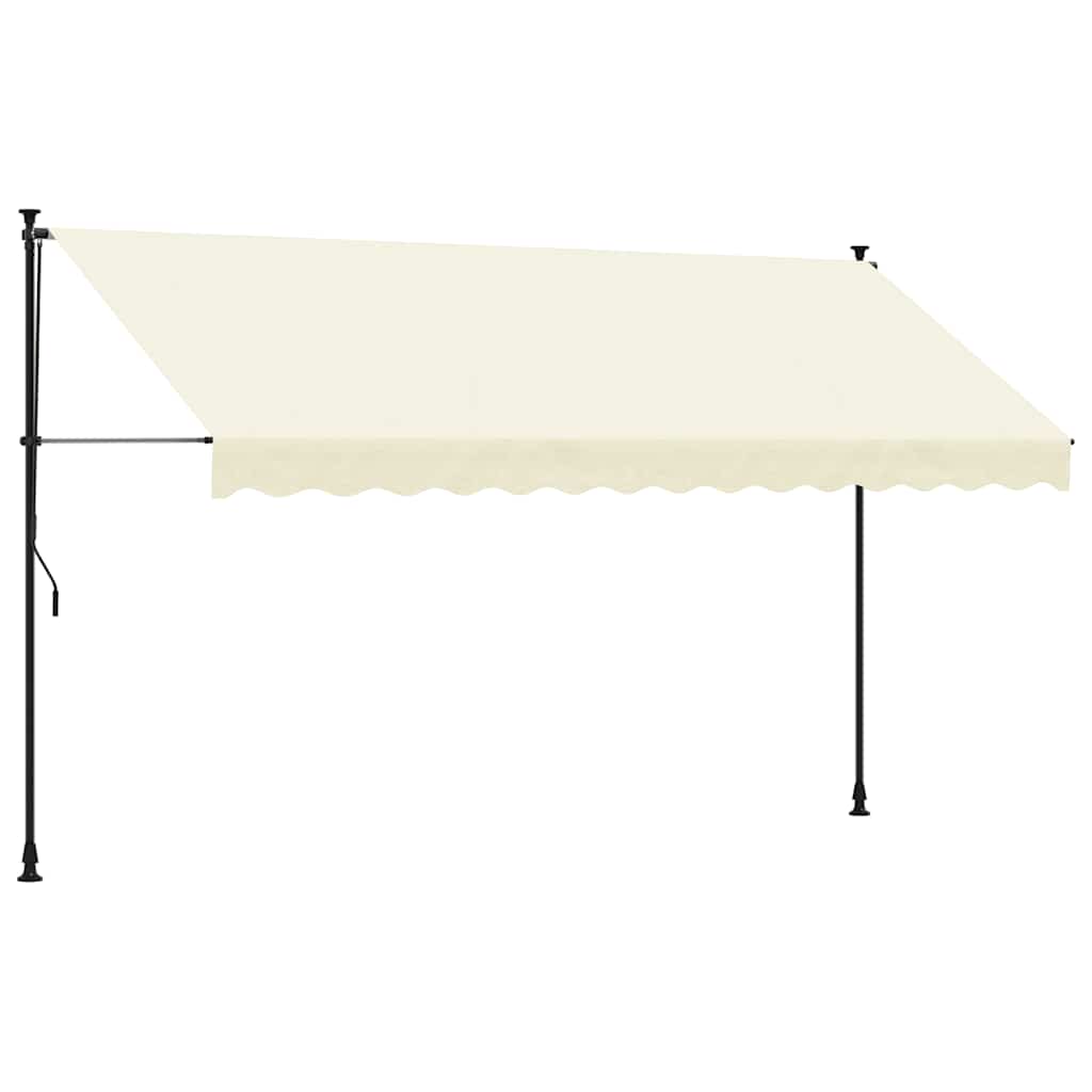 VidaXL Auvent extensible 350x150 cm tissu et acier couleur crème