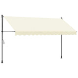 VidaXL Auvent extensible 350x150 cm tissu et acier couleur crème