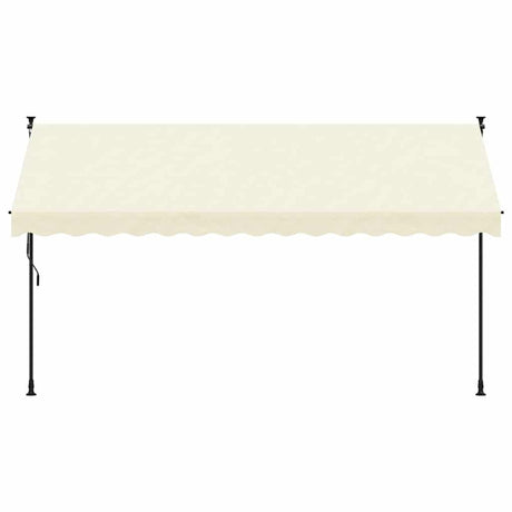 VidaXL Auvent extensible 350x150 cm tissu et acier couleur crème