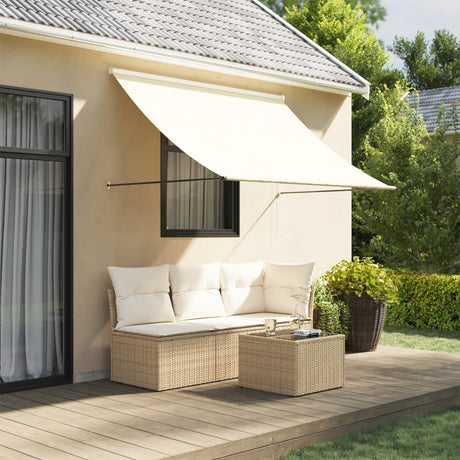 VidaXL Auvent extensible 200x150 cm tissu et acier couleur crème