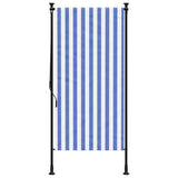 Vidaxxl store enrouleur extérieur 100x270 cm tissu et acier bleu et blanc