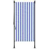 Vidaxl Rouleau à l'aveugle pour l'extérieur du tissu 120x270 cm et en acier bleu et blanc