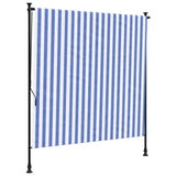 Vidaxl rolgordijn voor buiten 150x270 cm stof en staal blauw en wit