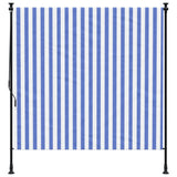 Vidaxl roller blind for outside 200x270 cm Fabric and steel blue and white