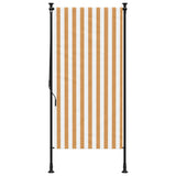 Vidaxl Rouleau à l'aveugle pour l'extérieur du tissu 120x270 cm et en acier orange et blanc