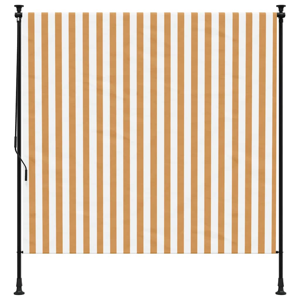 Vidaxxl store enrouleur extérieur 150x270 cm tissu et acier orange et blanc
