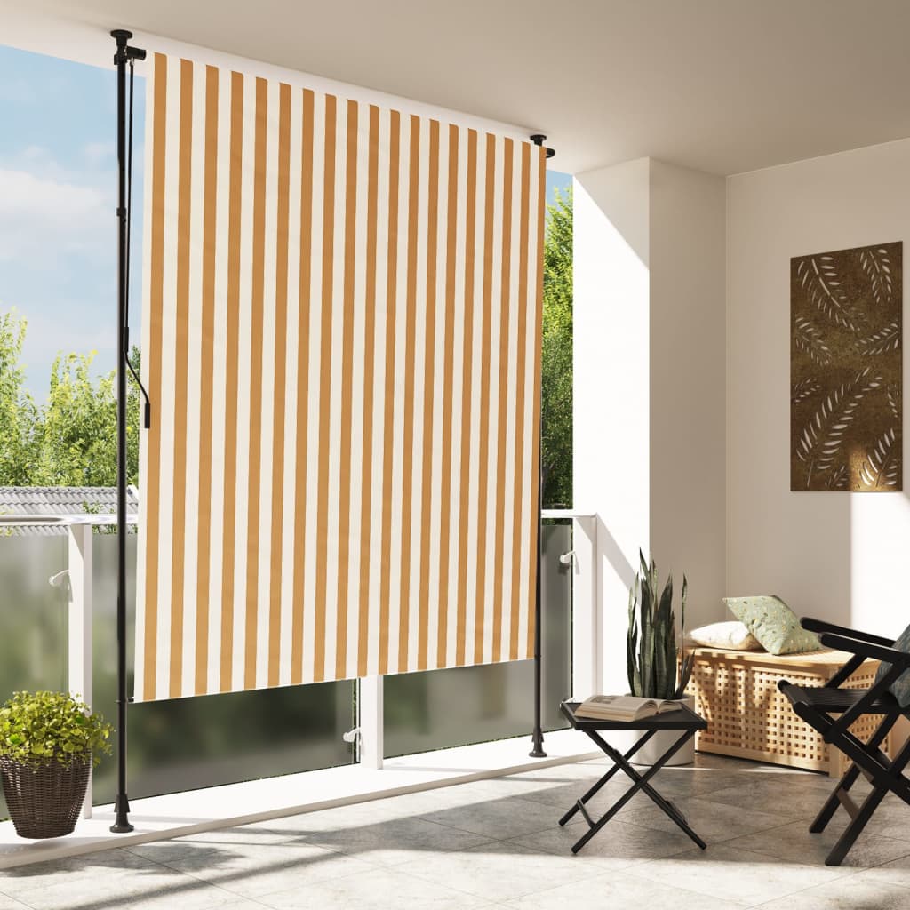 Vidaxl roller blind for outside 150x270 cm fabric and steel orange and white