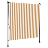 Vidaxxl store enrouleur extérieur 200x270 cm tissu et acier orange et blanc