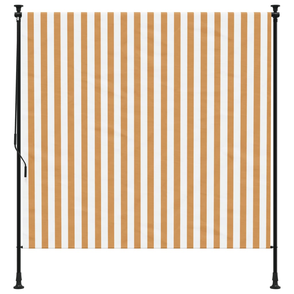 Vidaxxl store enrouleur extérieur 200x270 cm tissu et acier orange et blanc