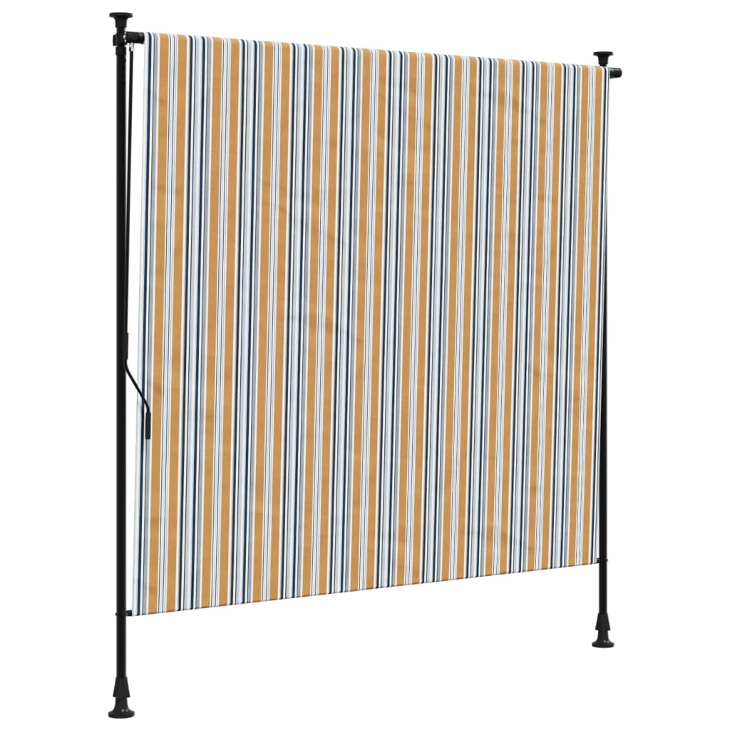 Vidaxl Roller Blind til eksterne 150x270 cm stof og stål gul og hvid