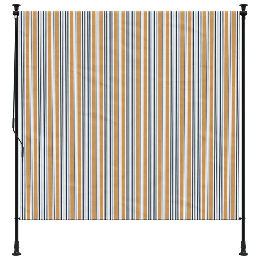 Vidaxl roller blind for outside 150x270 cm fabric and steel yellow and white