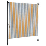 Vidaxl Roller Blind pro venku 200x270 cm tkanina a ocelová žlutá a bílá