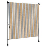 Vidaxxl store enrouleur extérieur 200x270 cm tissu et acier jaune et blanc