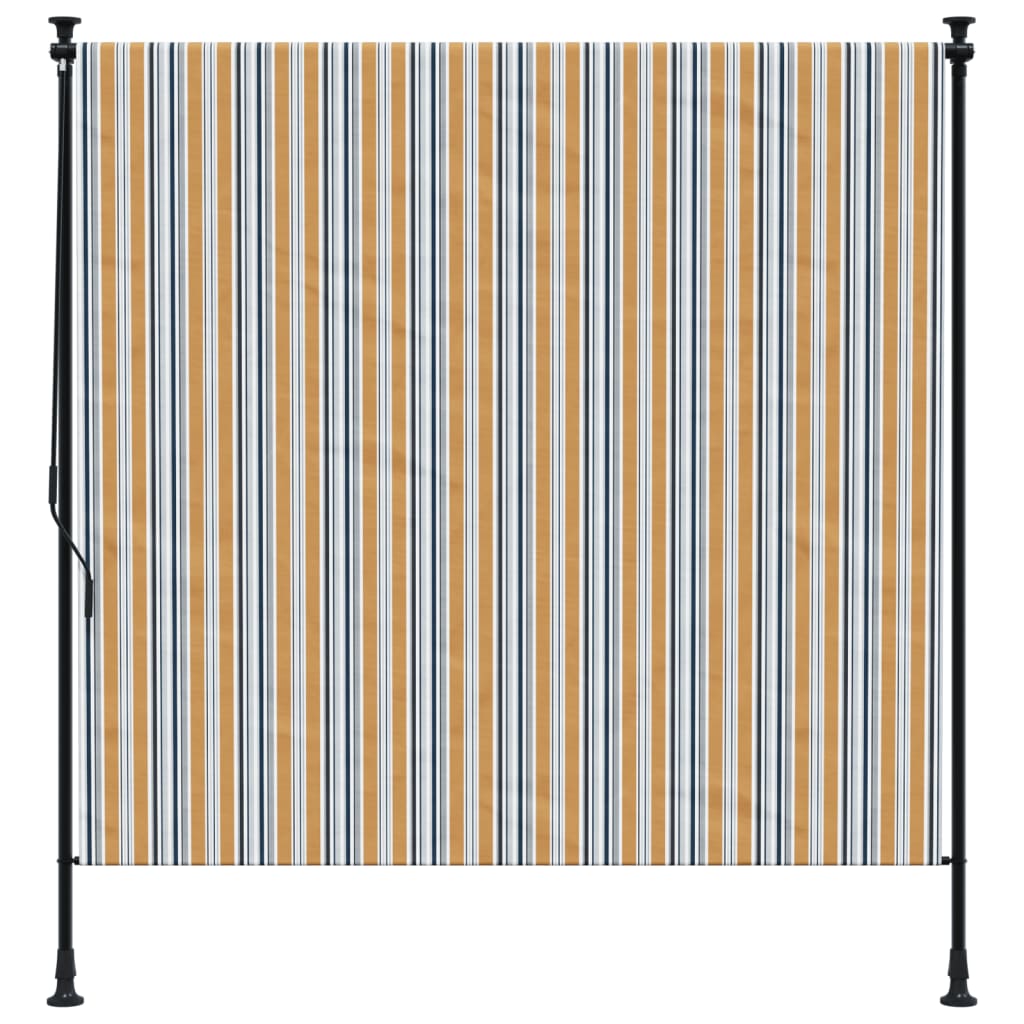 Vidaxxl store enrouleur extérieur 200x270 cm tissu et acier jaune et blanc