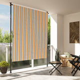 Vidaxl roller blind for outside 200x270 cm fabric and steel yellow and white