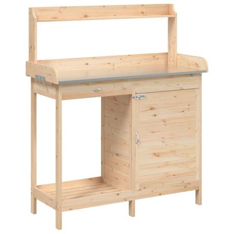 Vidaxx table d'empotage avec placard 110,5x45x124,5 cm en bois de pin massif