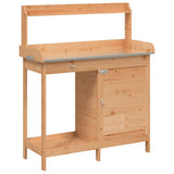 Vidaxx table d'empotage avec placard 110,5x45x124,5 cm bois de pin massif marron
