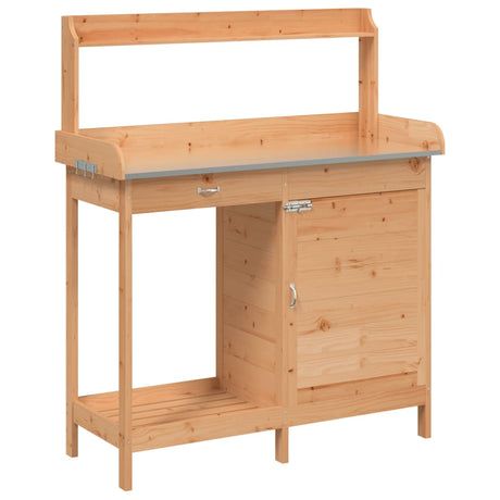 Vidaxx table d'empotage avec placard 110,5x45x124,5 cm bois de pin massif marron