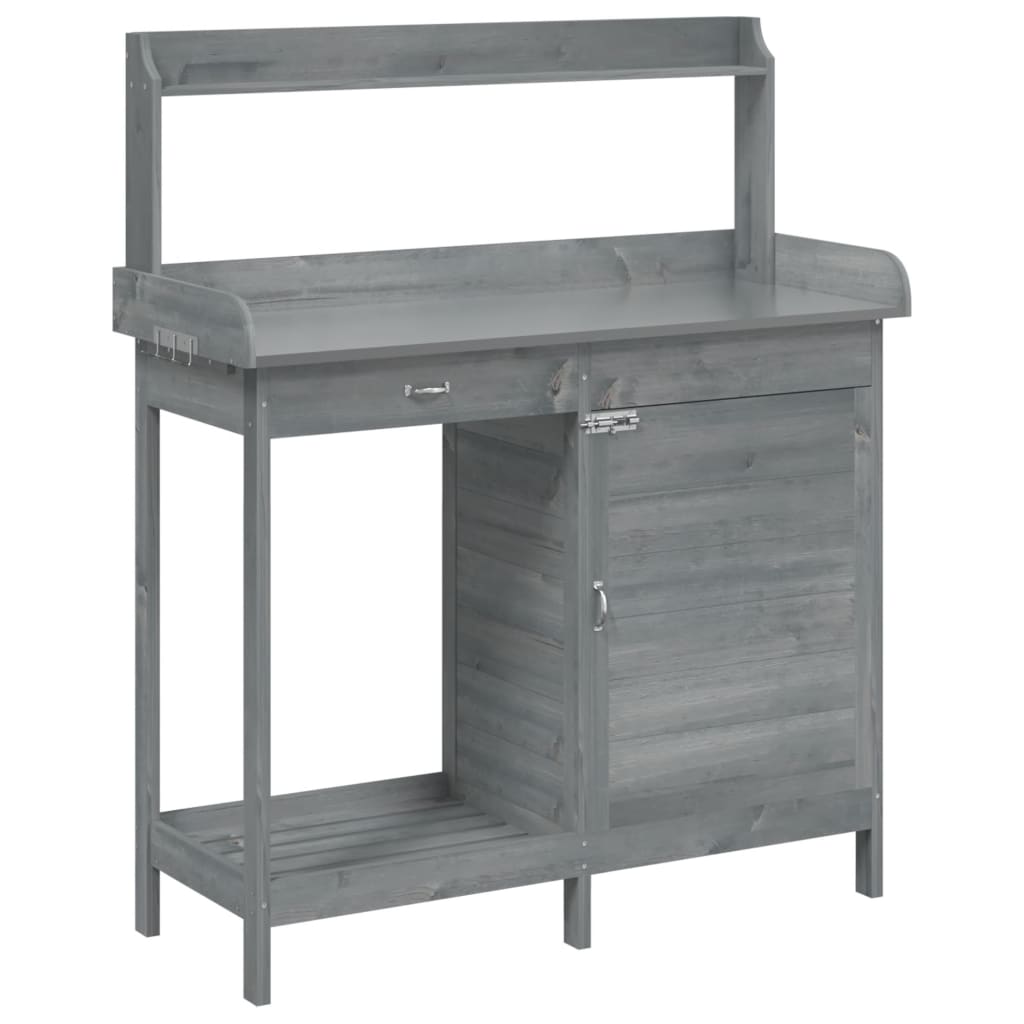 Vidaxx table d'empotage avec placard 110,5x45x124,5 cm bois de pin massif gris